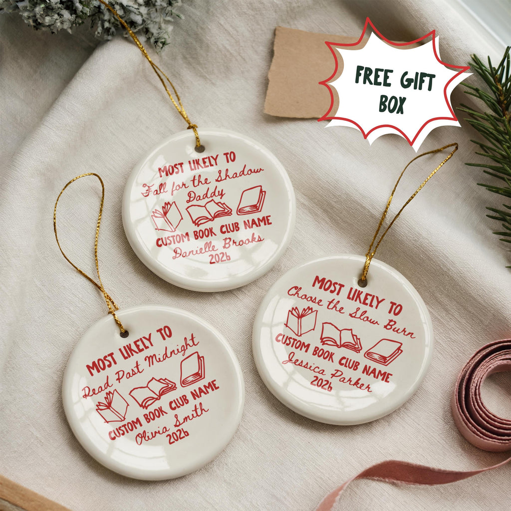Personalized Book Club Ornament – Most Likely To Edition