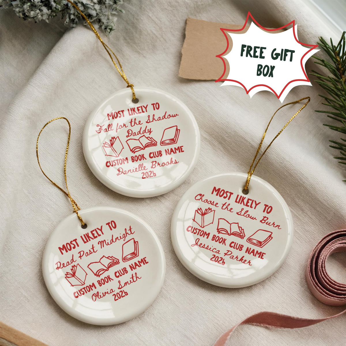 Personalized Book Club Ornament – Most Likely To Edition