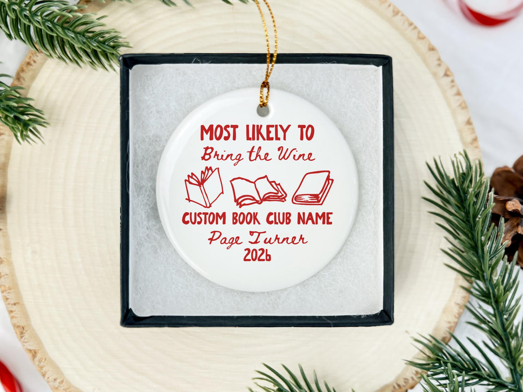 Personalized Book Club Ornament – Most Likely To Edition