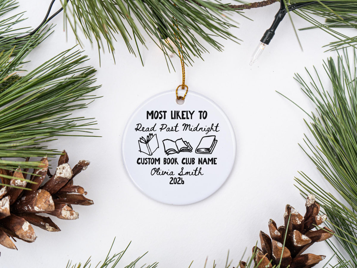 Personalized Book Club Ornament – Most Likely To Edition