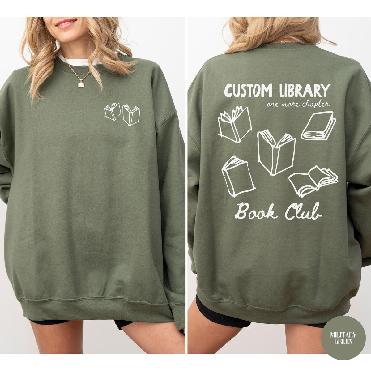 Custom Library Book Club Shirt – Personalized Back Print